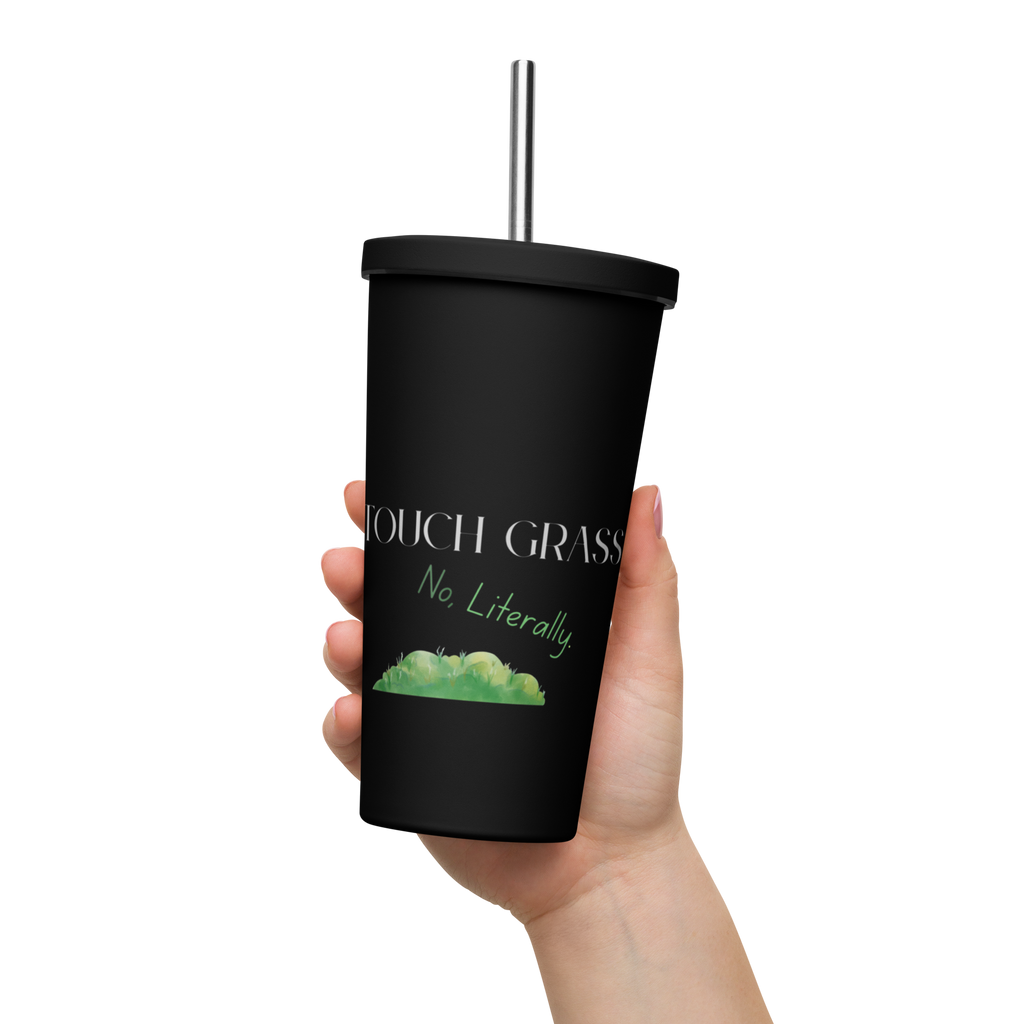 Touch Grass - Black Insulated Tumbler