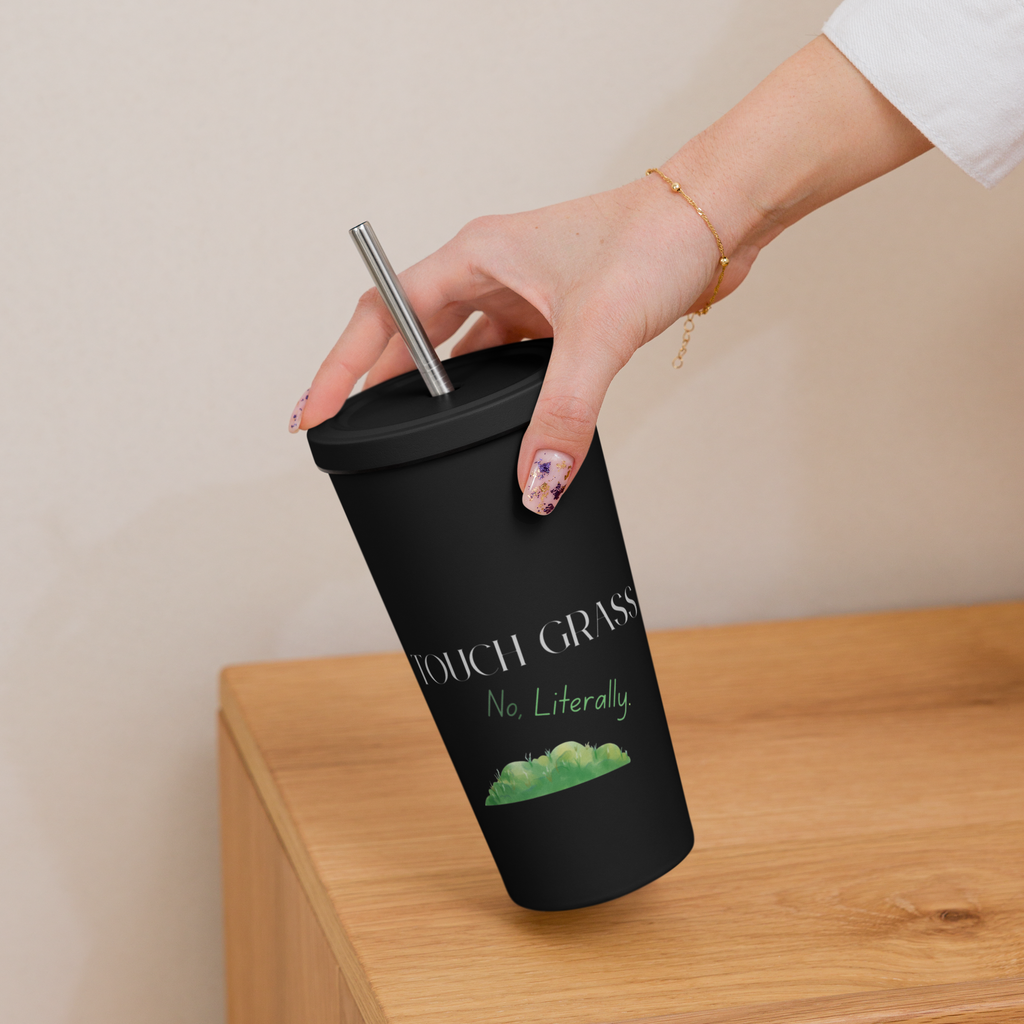 Touch Grass - Black Insulated Tumbler