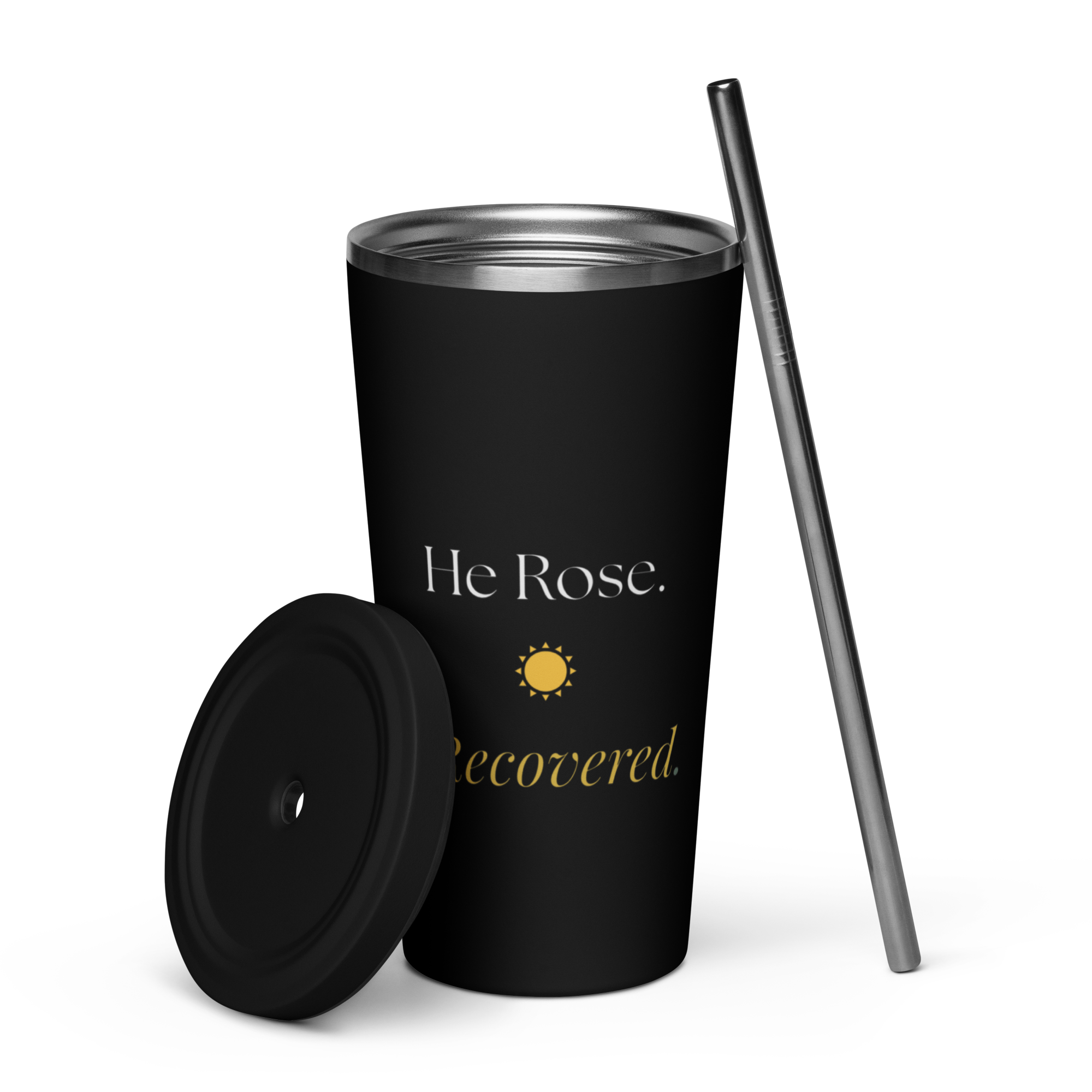He Rose - Black Insulated Tumbler