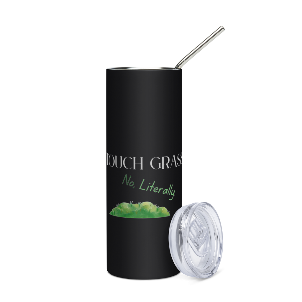 Touch Grass - Black Stainless Steel Tumbler