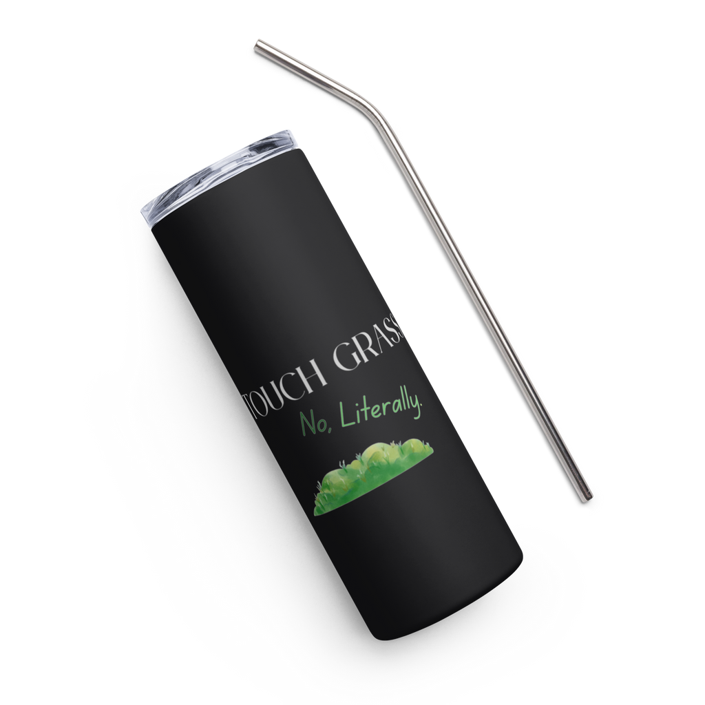 Touch Grass - Black Stainless Steel Tumbler