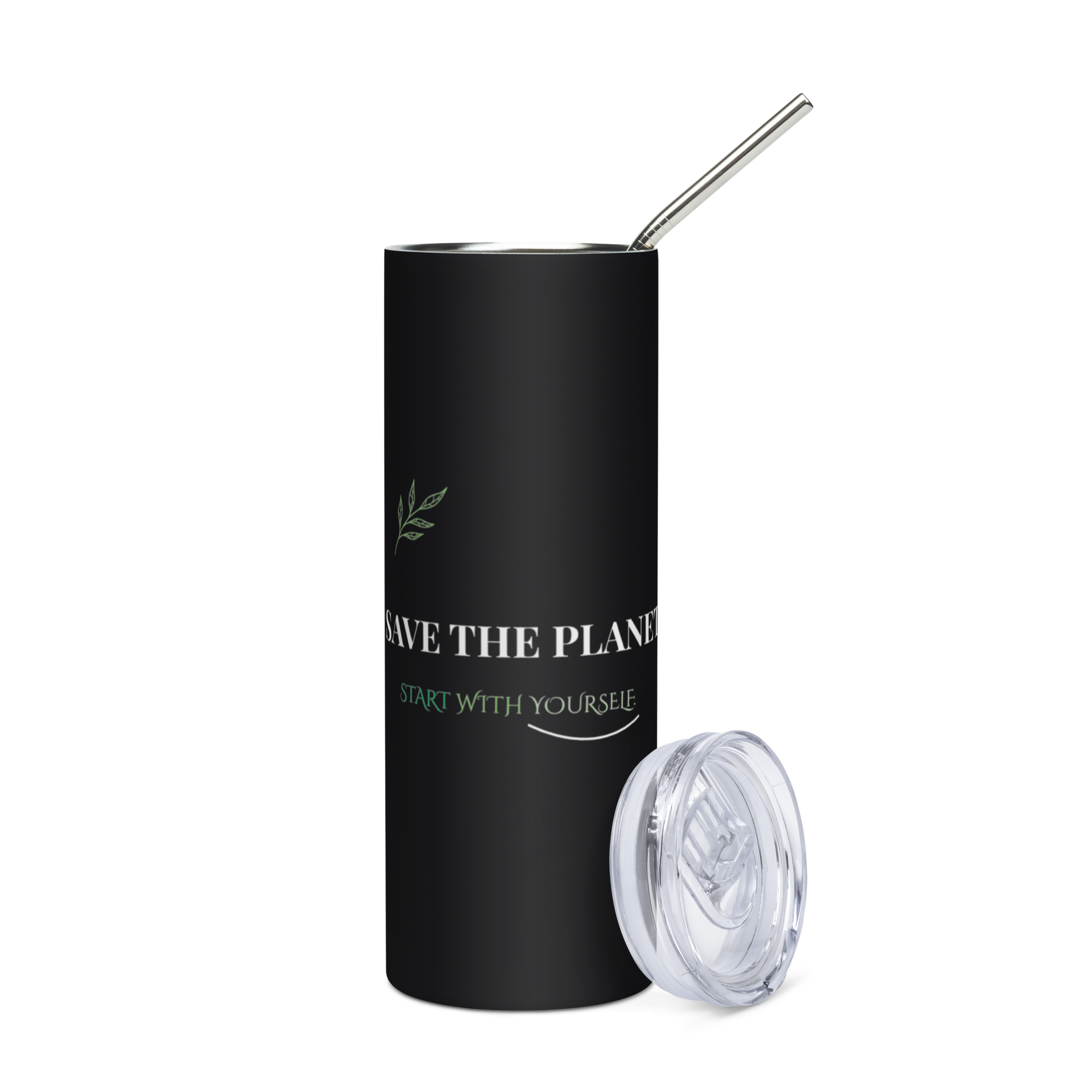 Save The Planet - Black Stainless Steel Tumbler