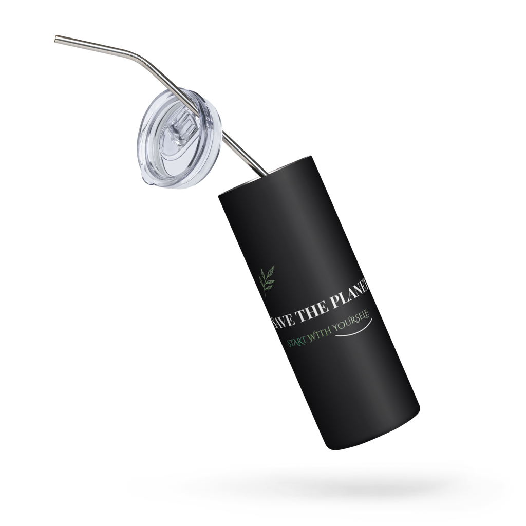 Save The Planet - Black Stainless Steel Tumbler