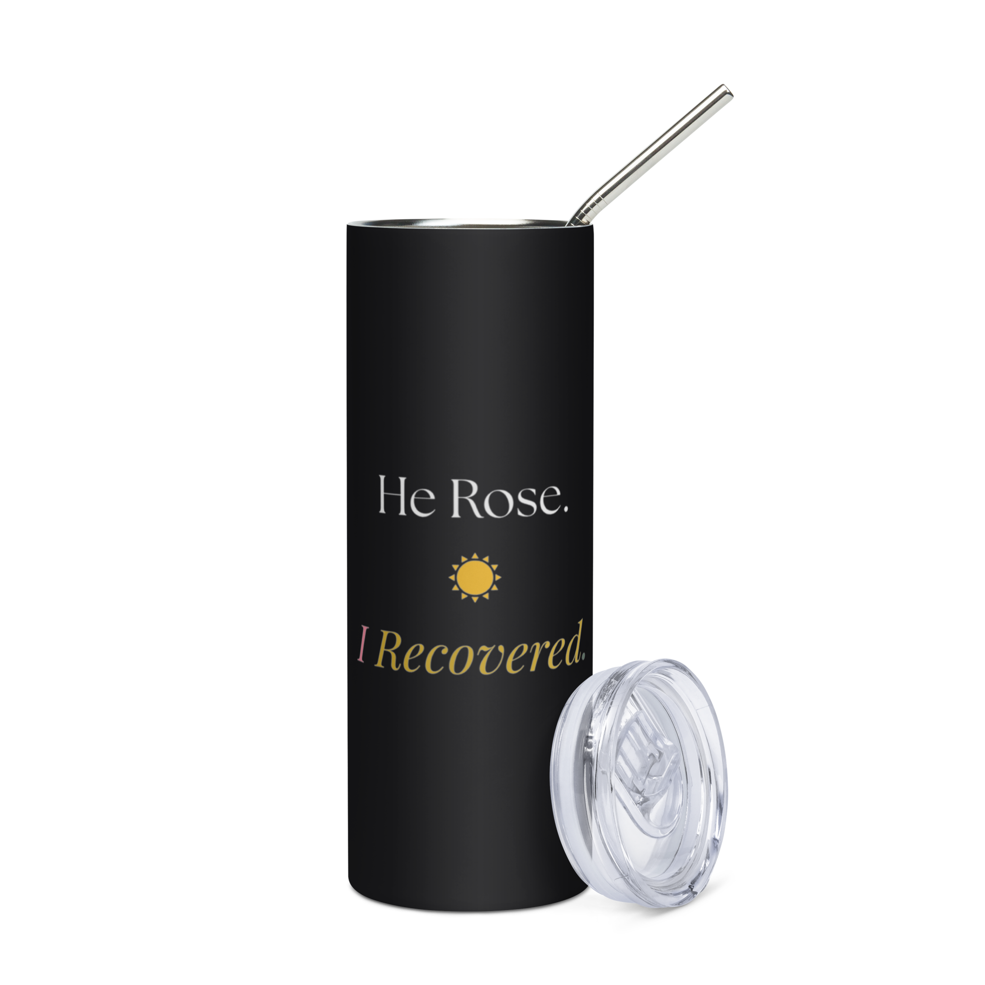 He Rose - Black Stainless Steel Tumbler