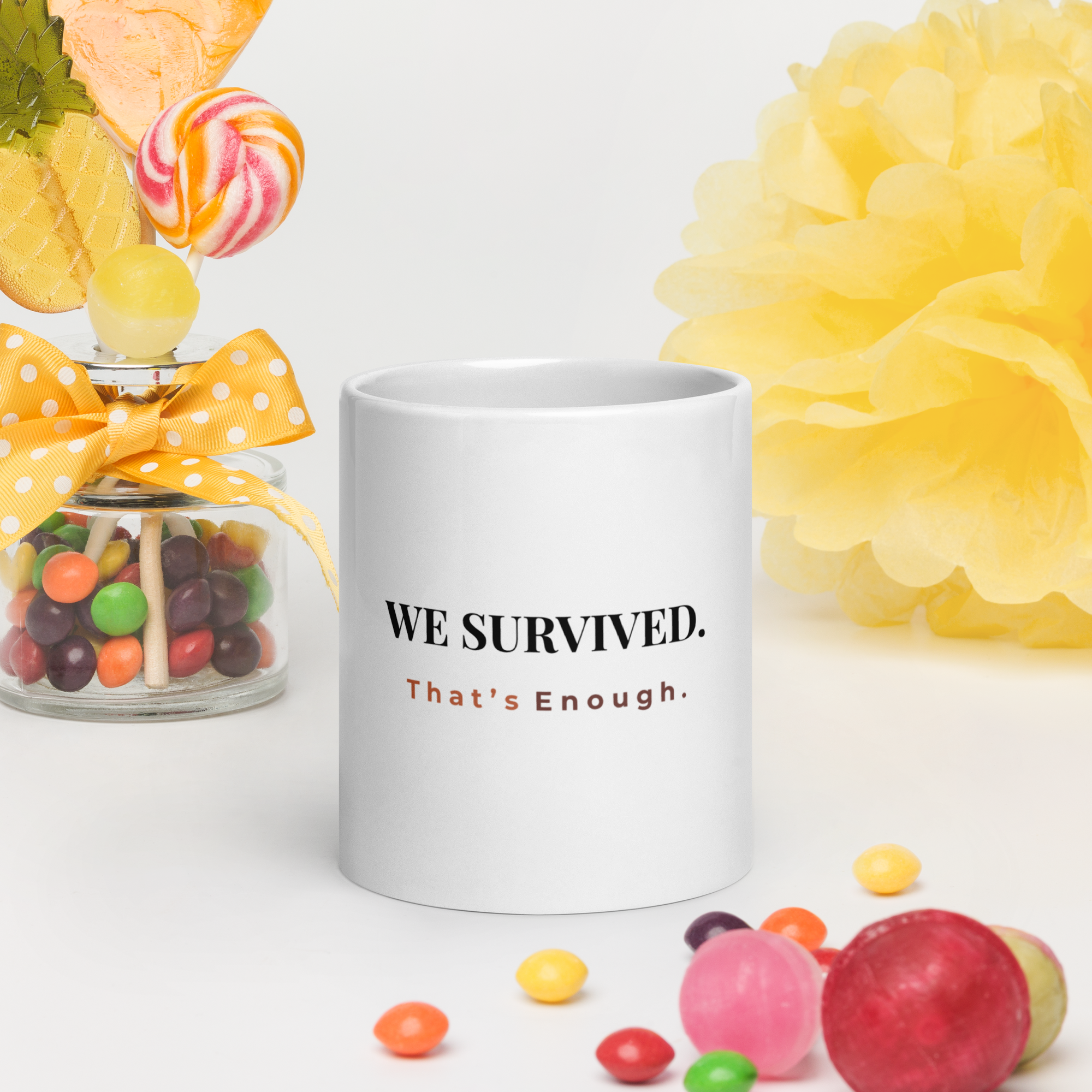 We Survived - White Glossy Mug